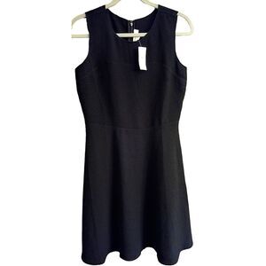 Ann Taylor LOFT Midi Flare Dress, Black, Size 4